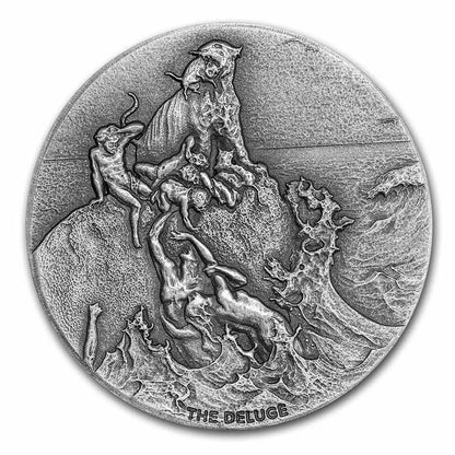 2022 2 oz .999 Silver Coin -The Deluge- Biblical Series - Mintage of only 1,499.
