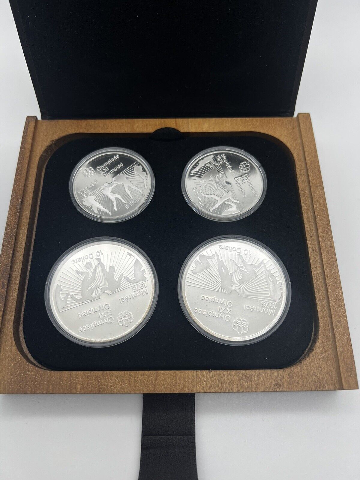 1976 Proof Silver Canadian Montreal Olympic Games 4 Coin Sterling Set Series 6