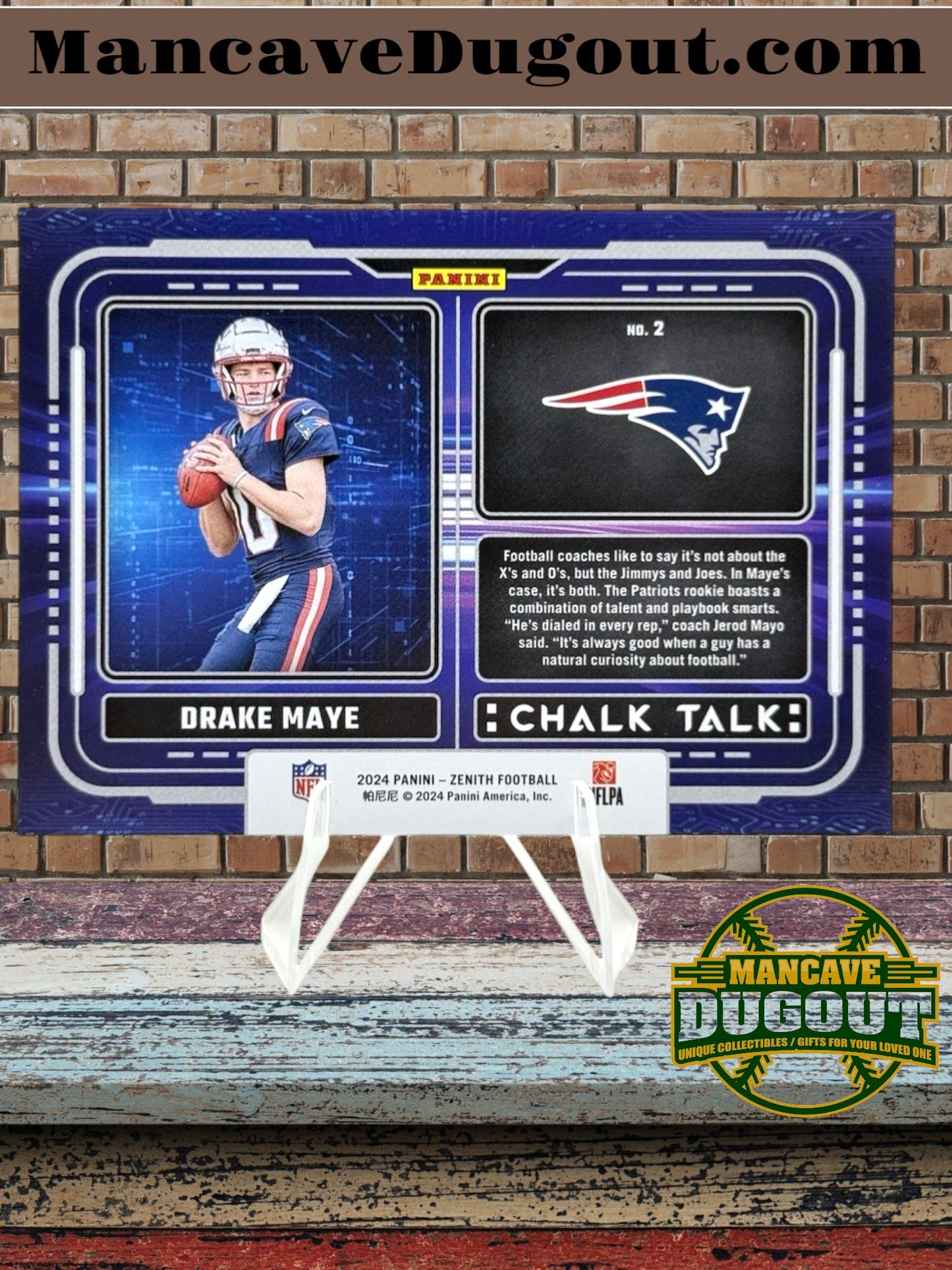 2024 Panini Zenith – ChalkTalk - Drake Maye #2 – Rookie Card (RC)