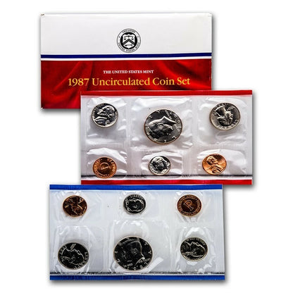 UNITED STATES 1987 Uncirculated Coin Set with D and P Mint Marks