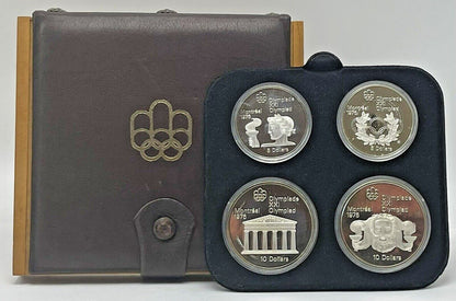 1976 Proof Silver Canadian Montreal Olympic Games 4 Coin Sterling Set Series 2