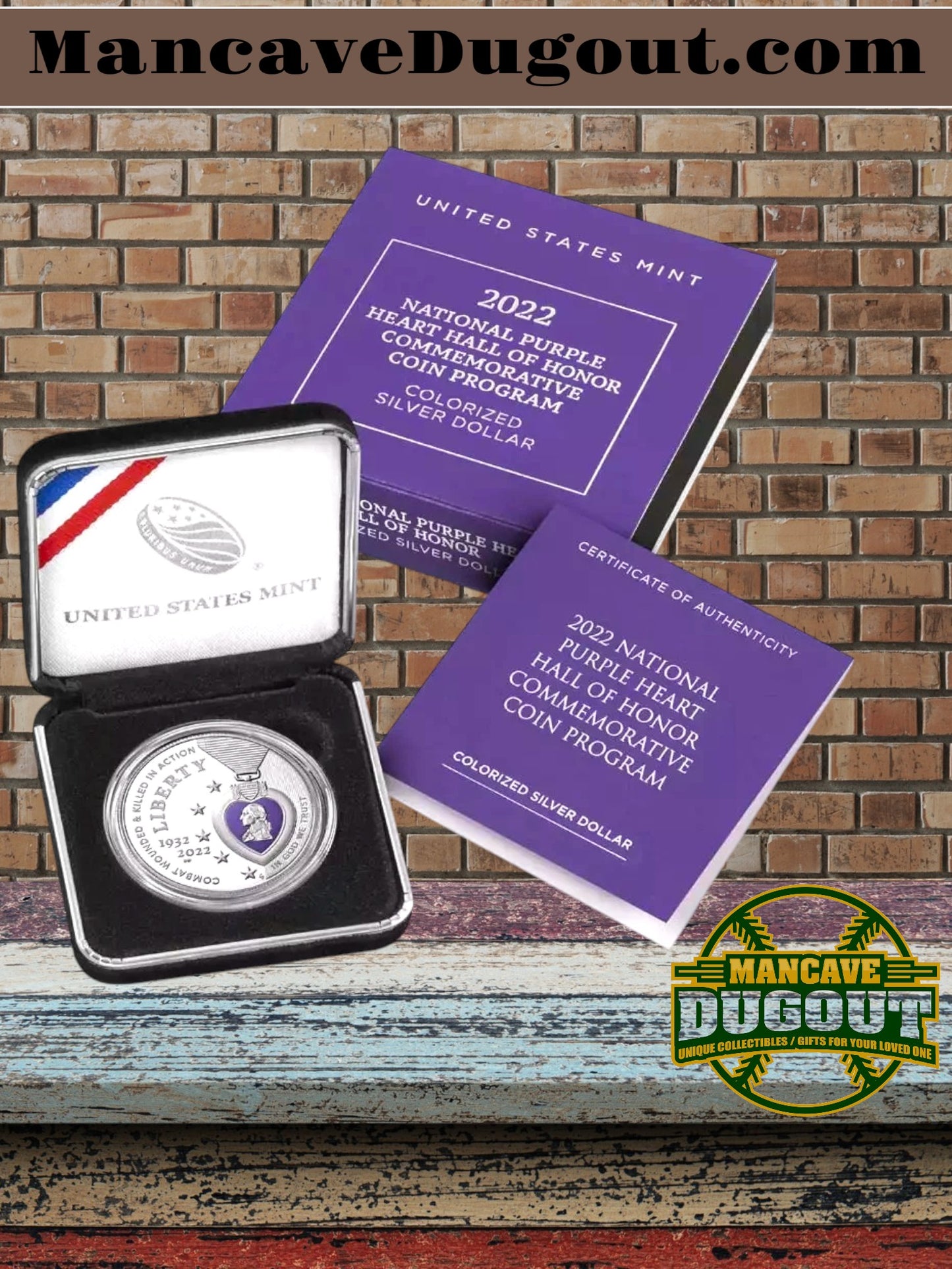 2022 W Purple Heart Hall of Honor - Colorized Silver Dollar – Proof West Point Mint (W)