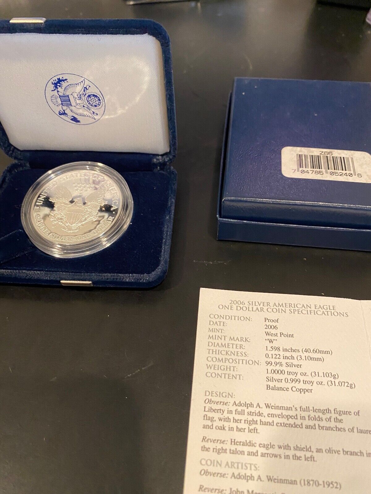 2006 American Eagle One Ounce Silver Proof Coin - From U.S. Mint