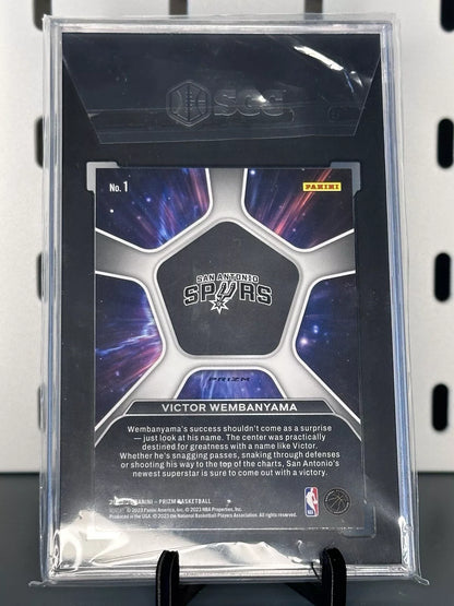 Victor Wembanyama 2023-24 Panini Prizm Deep Space Prizms Silver #1 RC (SGC 9)
