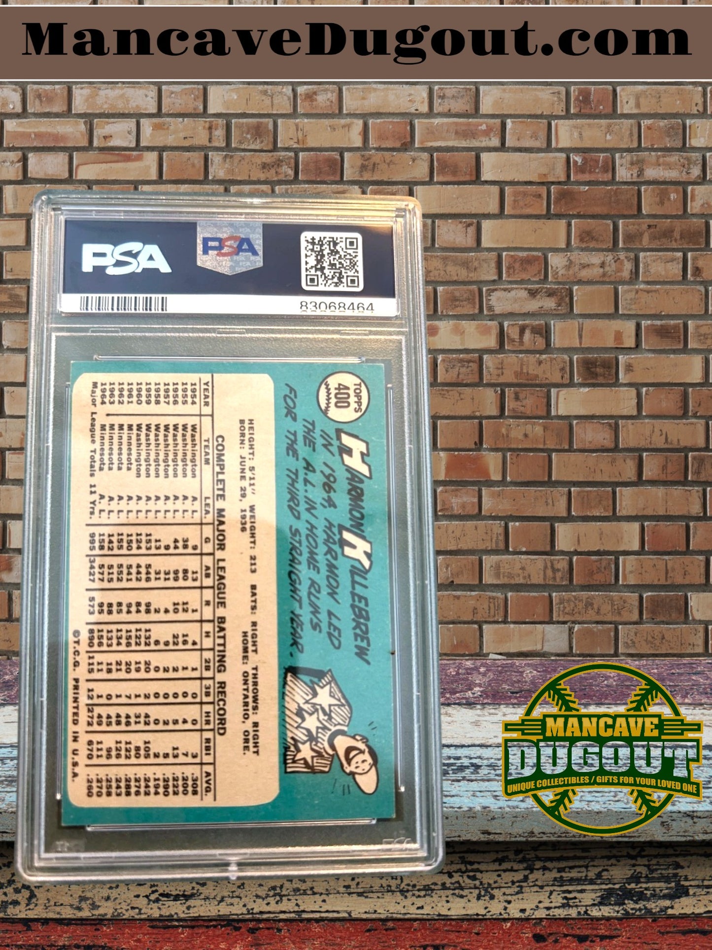 1965 Topps – Harmon Killebrew #400 - PSA 5 (EX) - Hall of Fame Power Hitter