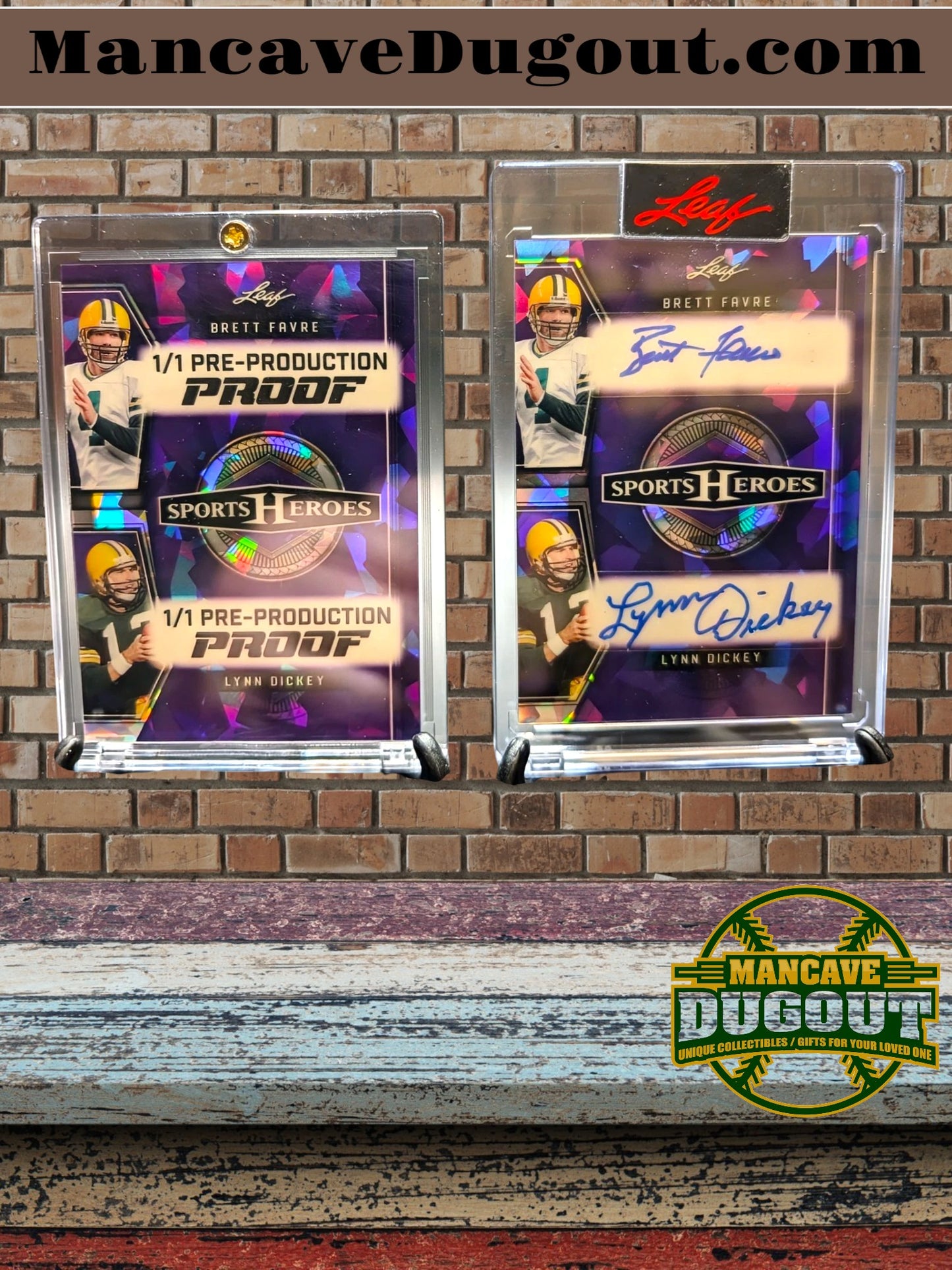 2025 Leaf Sports Heroes Dual Auto Brett Favre/Lynn Dickey SSP 2/8 ! Leaf Sealed+Bonus Card 1/1