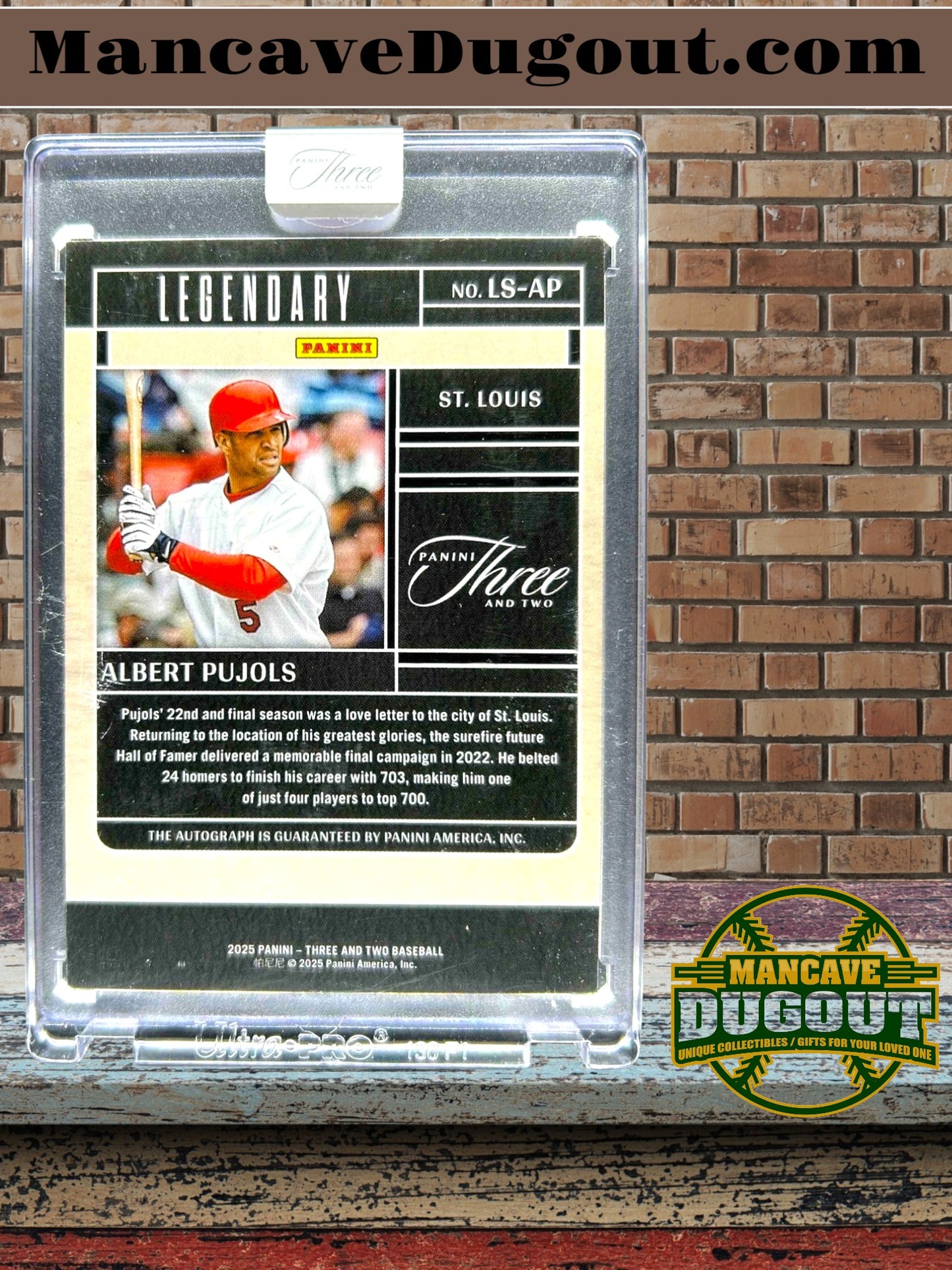 2025 Panini Three and Two Albert Pujols Legendary Signatures Auto #42 of 49