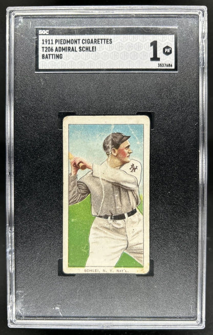 1911 T206 White Border - Admiral Schlei – Batting Pose SGC 1