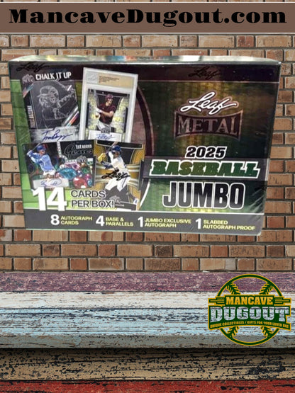 2025 Leaf Metal Baseball – Factory Sealed Jumbo Box - 9 Autographs Per Box