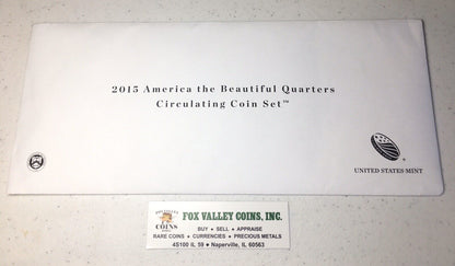 2015 American the Beautiful Quarters Circulating P&D 10 Coin Mint Set