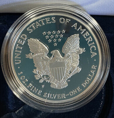 1996 W US Mint Proof American Silver Eagle $1 Coin W/ US Mint Box W/ COA