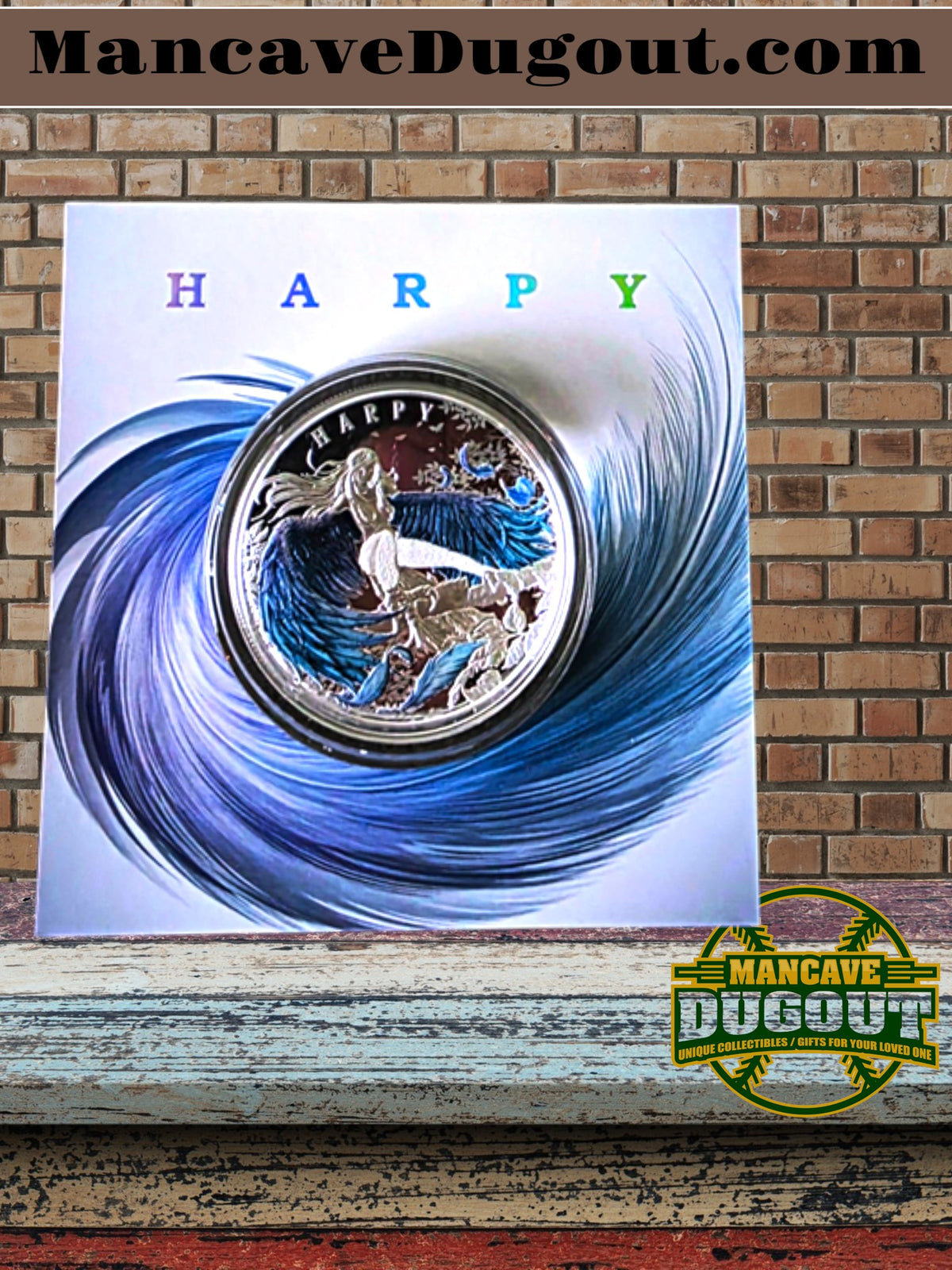 2023 Niue Haunting Harpy 1 oz .999 Silver Coin 50mm Holographic Enamel Color Change – OGP