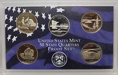 2005 US STATE QUARTER 5 COIN PROOF SET IN US MINT PACKAGING & COA