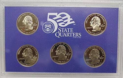 2005 US STATE QUARTER 5 COIN PROOF SET IN US MINT PACKAGING & COA