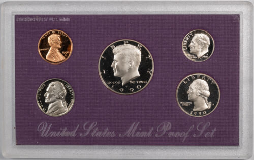 1990-S U.S MINT 5 COIN PROOF SET WONDERFUL CHOICE GEM APPEAL BU UNC