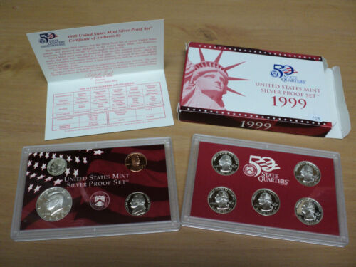 1999 U.S. Mint Silver Proof Set . 9 Coins