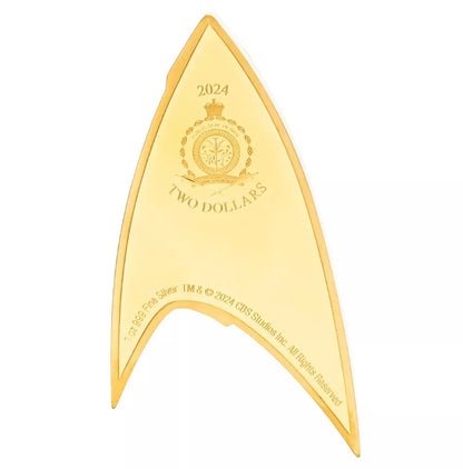 2024 Agoro Star Trek Starfleet – Command Insignia 1 oz Gilded Enamel Silver Coin - Only 2000 Minted!!!