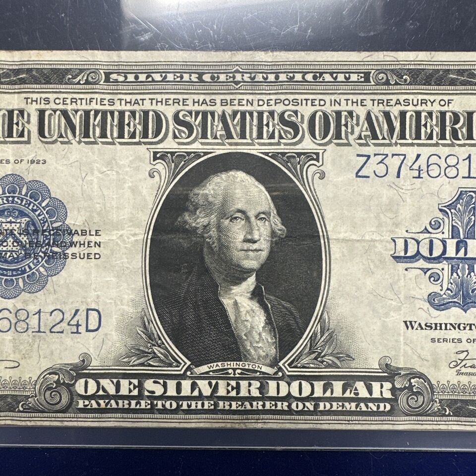 1923 $1 Dollar Silver Certificate Large Size Note Blue Seal Horse Blanket