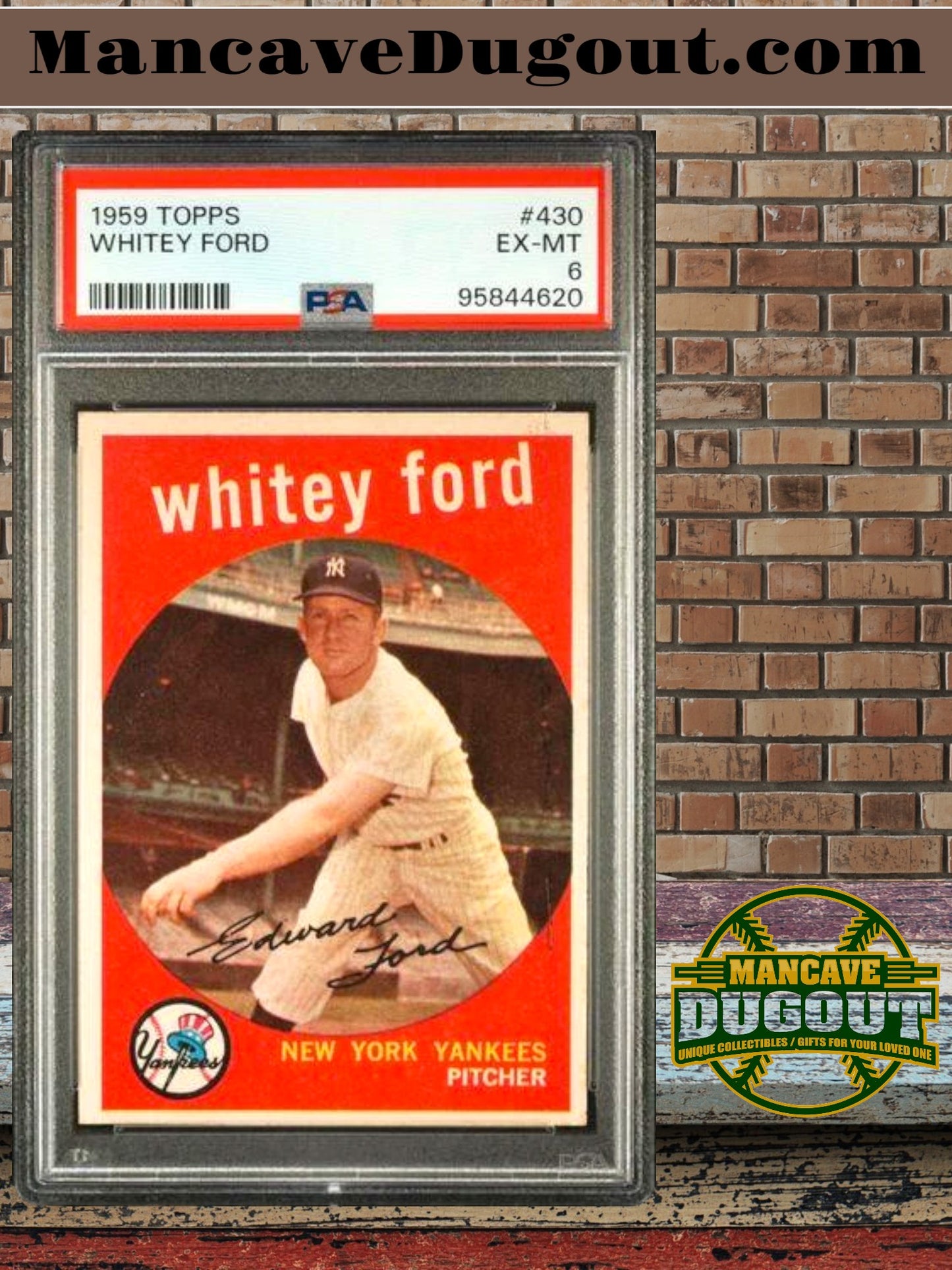 1959 Topps WHITEY FORD #430 – New York Yankees – PSA 6 (EX MT)