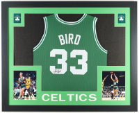 Larry Bird Signed Custom Framed Jersey Display (JSA) - Boston Celtics