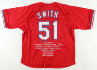 Will Smith Signed Career Highlight Stat Jersey (JSA) - Texas Rangers