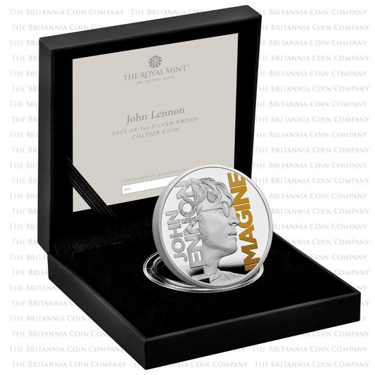 2025 John Lennon One Ounce Colored Silver Proof Music Legends Coin
