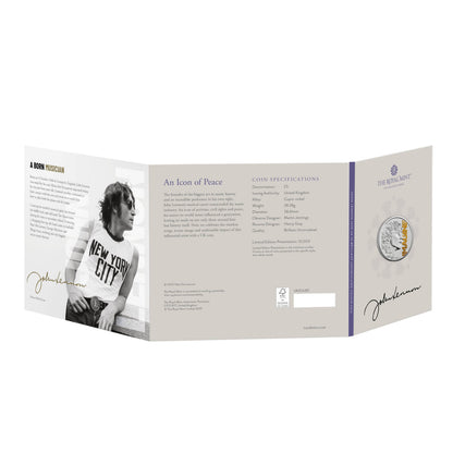 2025 John Lennon 5 Pound Brilliant Uncirculated Colored Proof Music Legends Coin