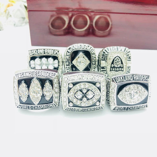 Oakland Raiders  - Replica Championship rings 6 pcs together - With Wooden Box