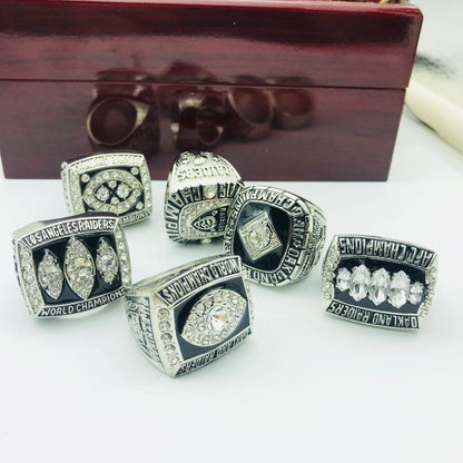 Oakland Raiders  - Replica Championship rings 6 pcs together - With Wooden Box