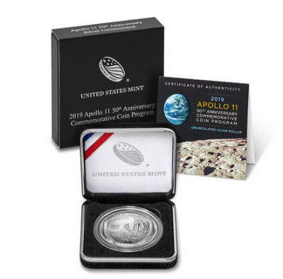 2019 Apollo 11 50th Anniversary Uncirculated Silver Dollar