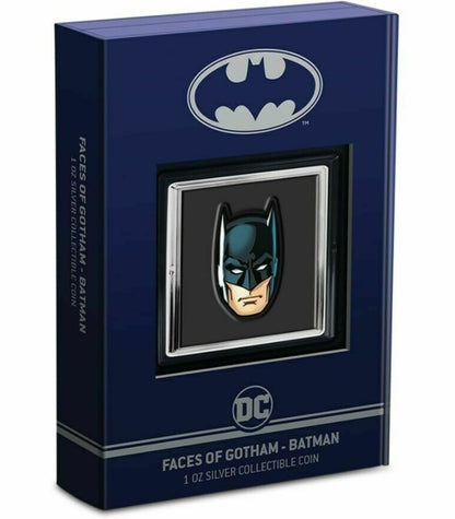 2022 Niue Faces of Gotham - Batman Colorized Shaped 1 oz .999 Silver Proof Coin