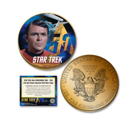 2016 - Star Trek 24K Gold Plated Colorized Silver Eagles