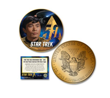 2016 - Star Trek 24K Gold Plated Colorized Silver Eagles