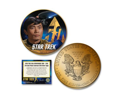 2016 - Star Trek 24K Gold Plated Colorized Silver Eagles-Sulu