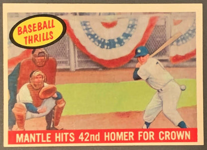 1959 Topps #461 MICKEY MANTLE  Hits 42nd Home Run for Crown Baseball Thrills (Not Graded)