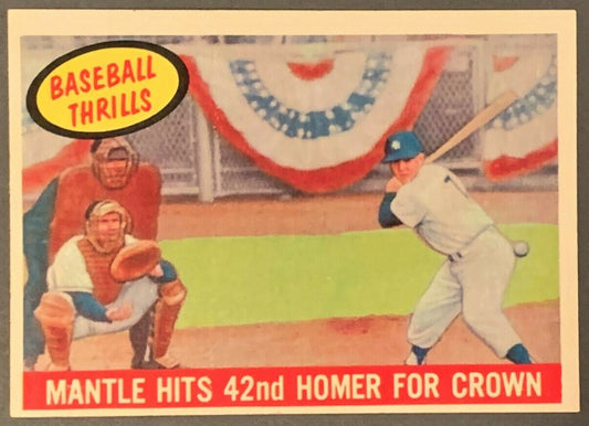 1959 Topps #461 MICKEY MANTLE  Hits 42nd Home Run for Crown Baseball Thrills (Not Graded)