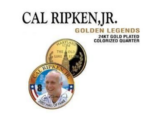 Cal Ripken Jr Gold Plated State Quarter