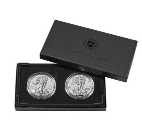 2021 - American Eagle One Ounce Silver Reverse Proof Two-Coin Set Designer Edition