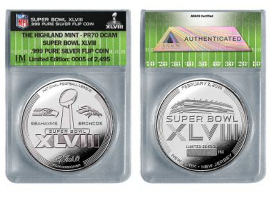 2014 Super Bowl Flip Coin ANACS PR70-Super Bowl 48