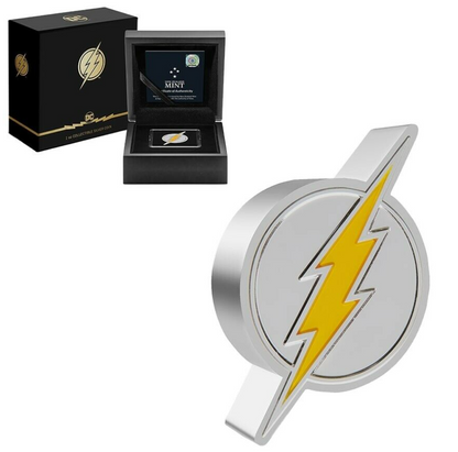 2021 Niue 1 oz DC Comics - The Flash Emblem Shaped Silver Coin