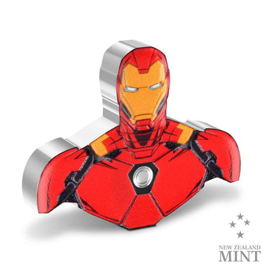 2023 Niue Marvel Iron Man Shaped 1oz Silver Colored Proof Coin