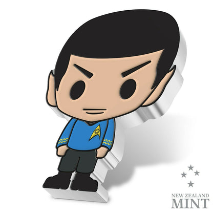 2021 Niue Chibi Star Trek SPOCK 1 oz Colorized Silver Proof Coin