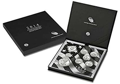 2014 US Mint Limited Edition Silver Proof Set 8 Coins with Box COA and Sleeve