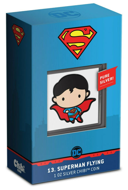 2021 Niue DC Comics SUPERMAN Flying Chibi 1oz Silver Proof Coin