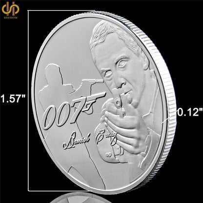 5PCS James Bond 007 Movie Star Super Hero European UK Silver Commemorative Coin