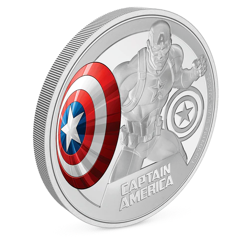 2023 Niue Marvel Captain America 1oz Silver Colored Proof Coin