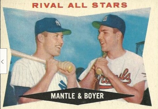 1960 Topps #160 Ken Boyer/ Mickey Mantle Rival All Stars EX+ Sharp Card